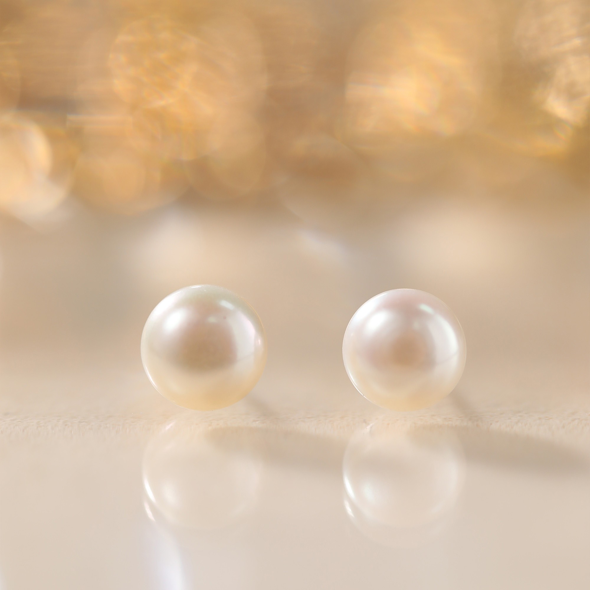 【嘉一珠宝】天然淡水珍珠耳钉银镶设计AG0314