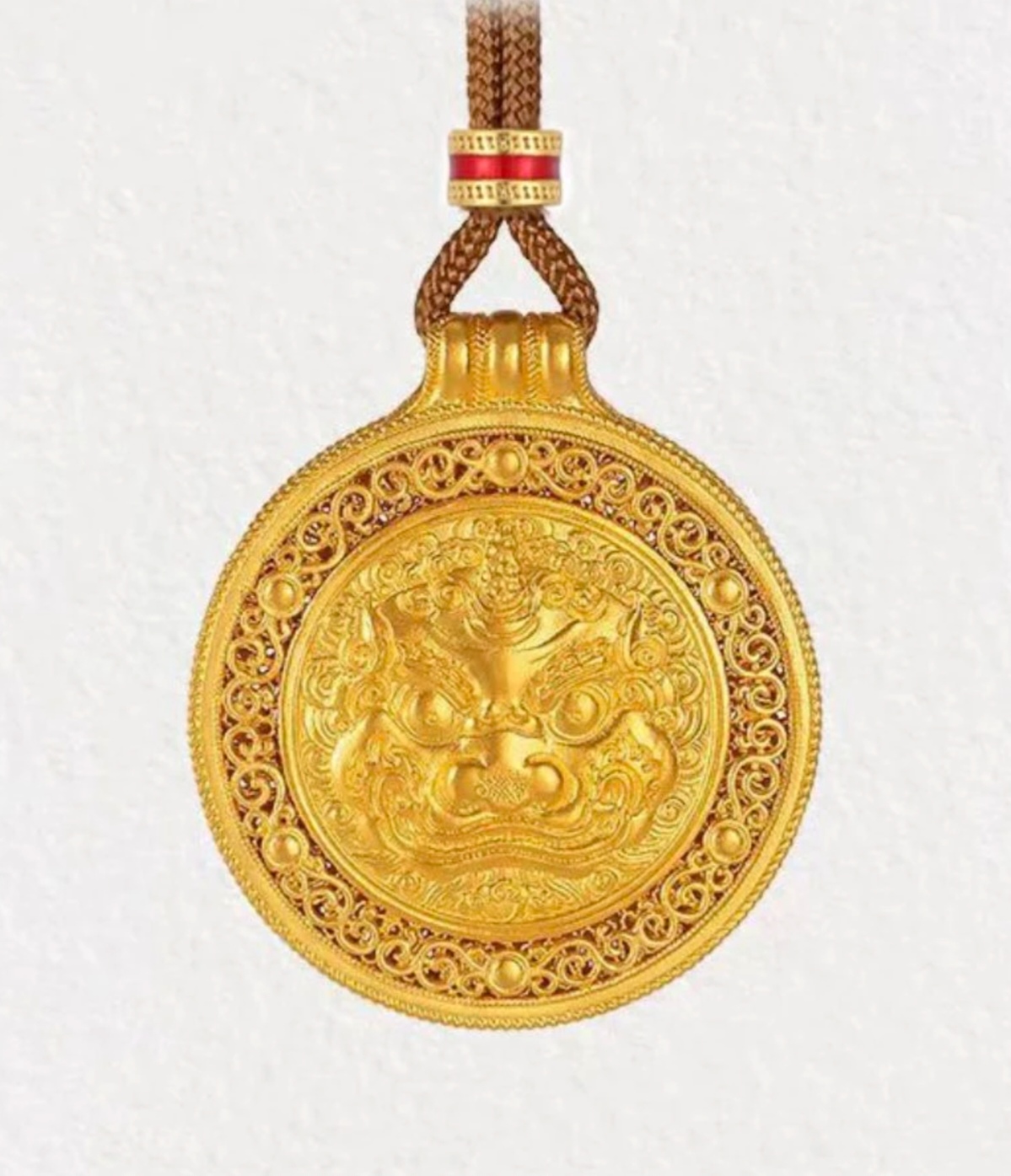 合金布艺项链 V雪雕刻金色貔貅吊坠项链项坠时尚首饰珠宝挂坠饰品