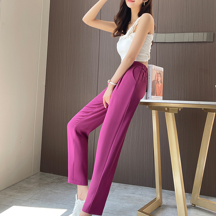 2024秋冬休闲裤小个子炸款修身形瘦高要微弹糖果色显目爆款时尚款