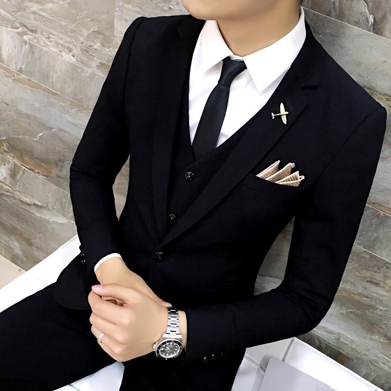 啄木鸟男士西服套装新郎结婚礼服商务正装韩版痞帅学生伴郎小西装