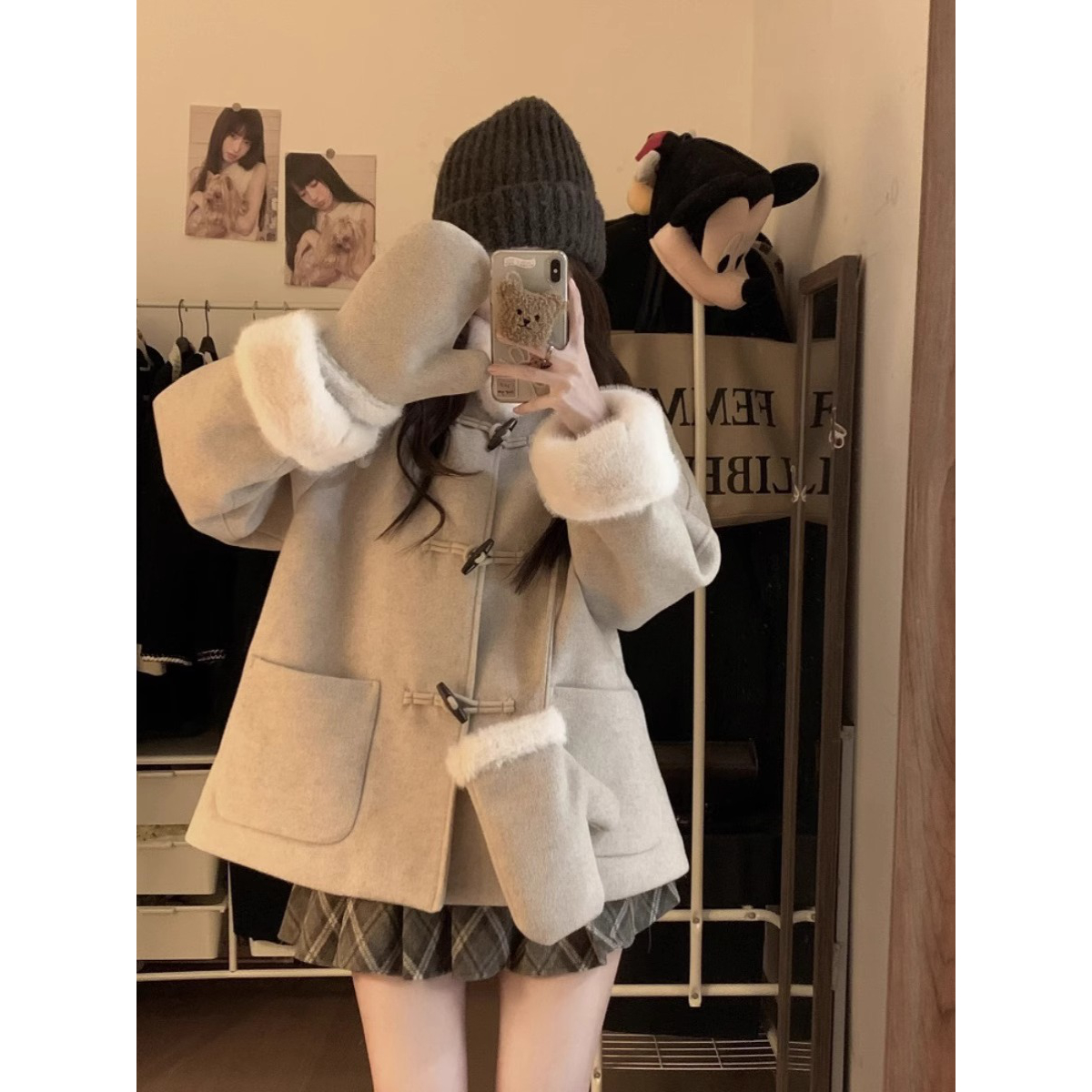 毛呢外套气质短款百搭宽松显瘦网红小众中长款新款韩版慵懒女