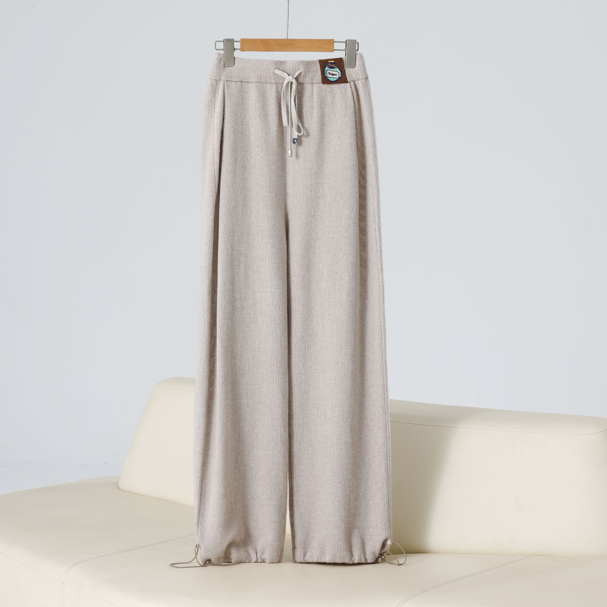 白霜  喜歌羊绒 100山羊绒女士休闲百搭直筒裤 7501