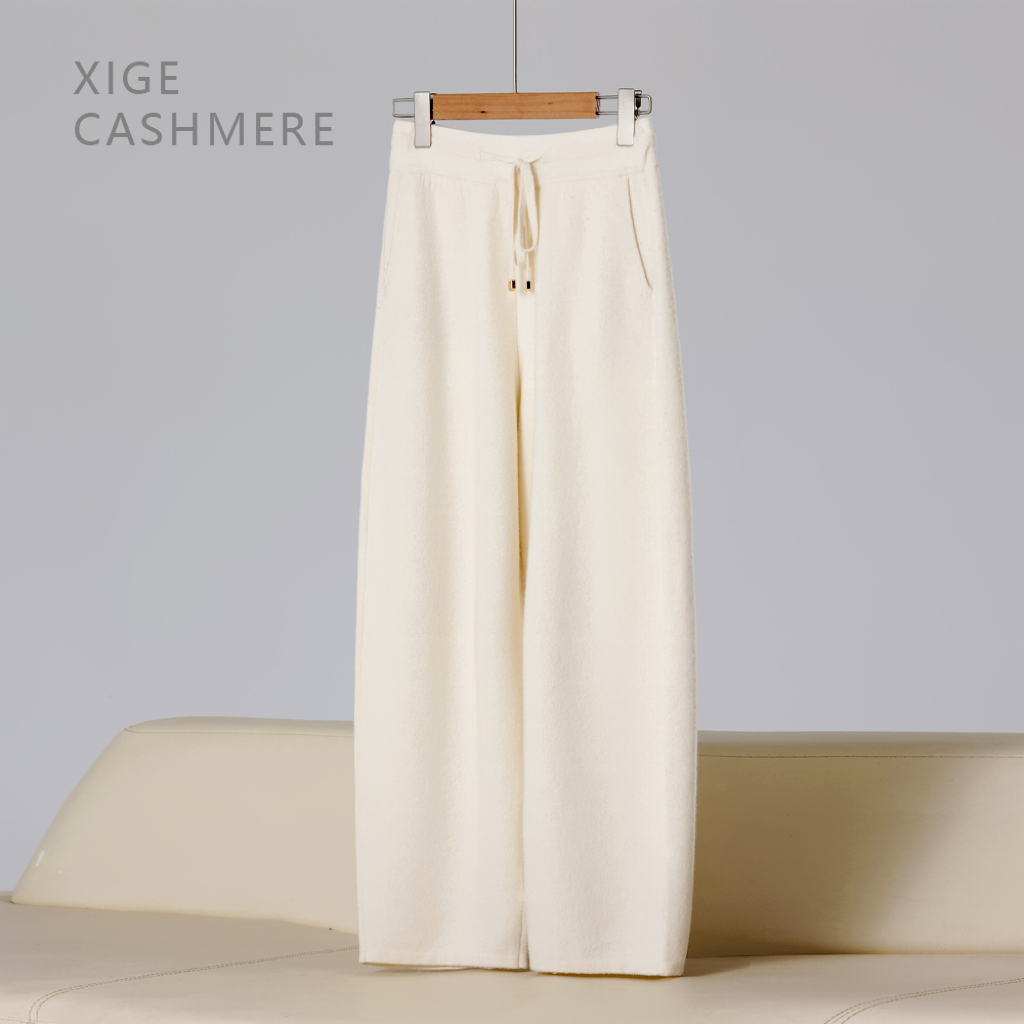 烟花【腔调裤】喜歌羊绒 100山羊绒 秋冬女士休闲弯刀裤 7590