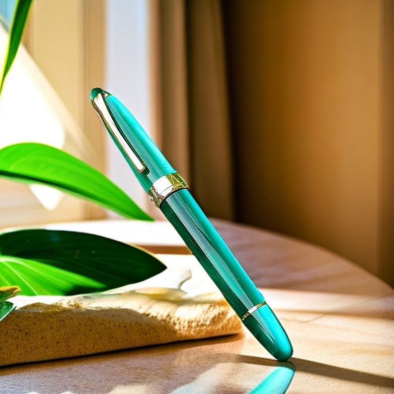 凯格露356钢笔大明尖鱼雷造型办公书写马卡绿长刀研练字钢笔
