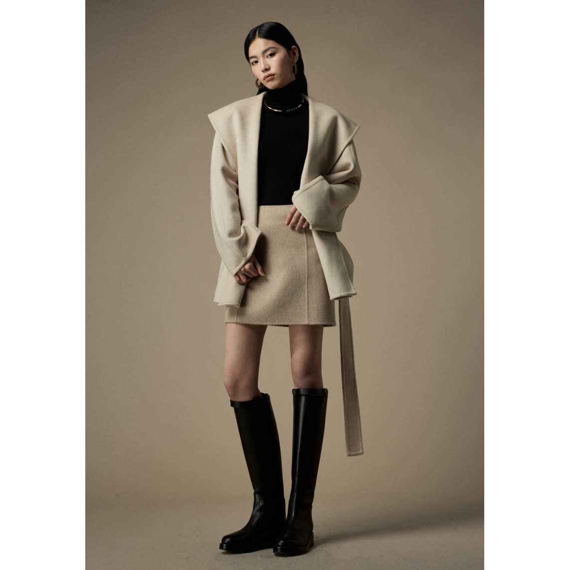 RONGYU绒郁轻奢秋冬冬季羊绒大衣双面绒毛呢外套工厂反季清仓捡漏