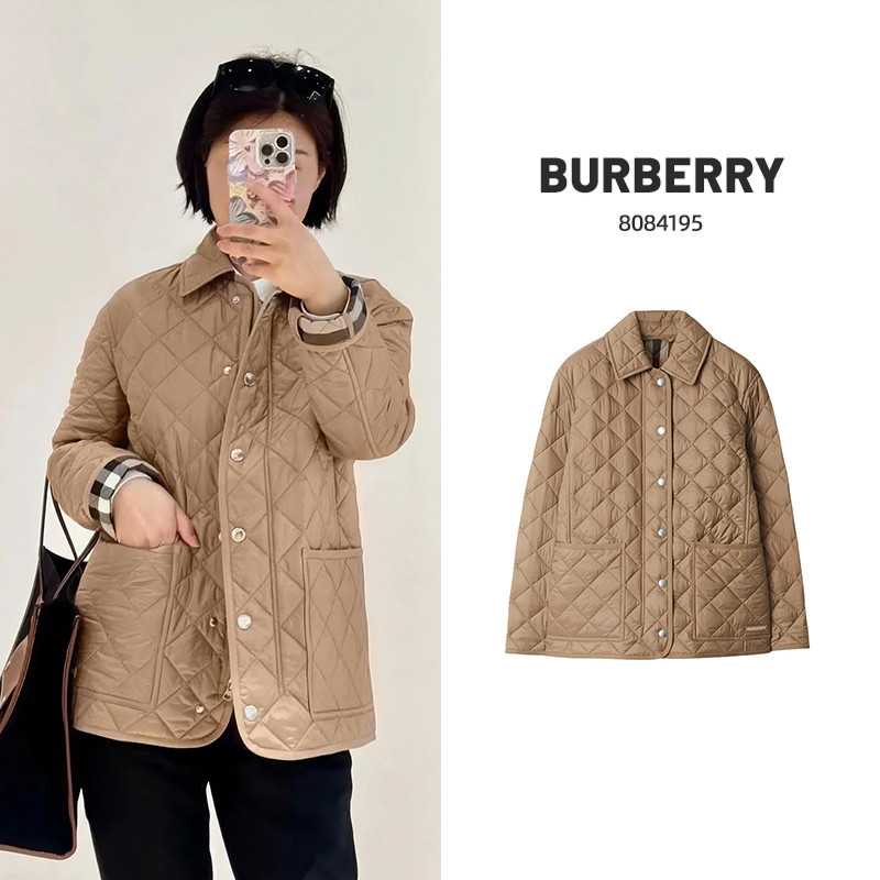 BURBERRY(香港发) 菱格桦木棕格纹内里单排扣外套   nn