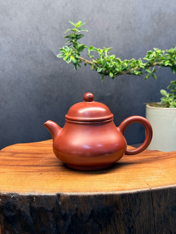 潘壶 朱泥薄胎全手工 约120毫升潮州全手工手拉壶