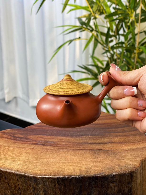 渔翁· 全手工手拉壶朱泥泥料温润小品纯手工密封好潮州手拉壶