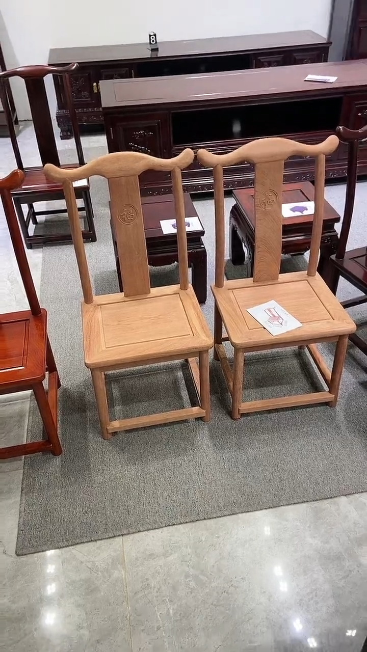 【闪购商品】花梨木类椅子赞比亚小巴花靠背椅子【一对】