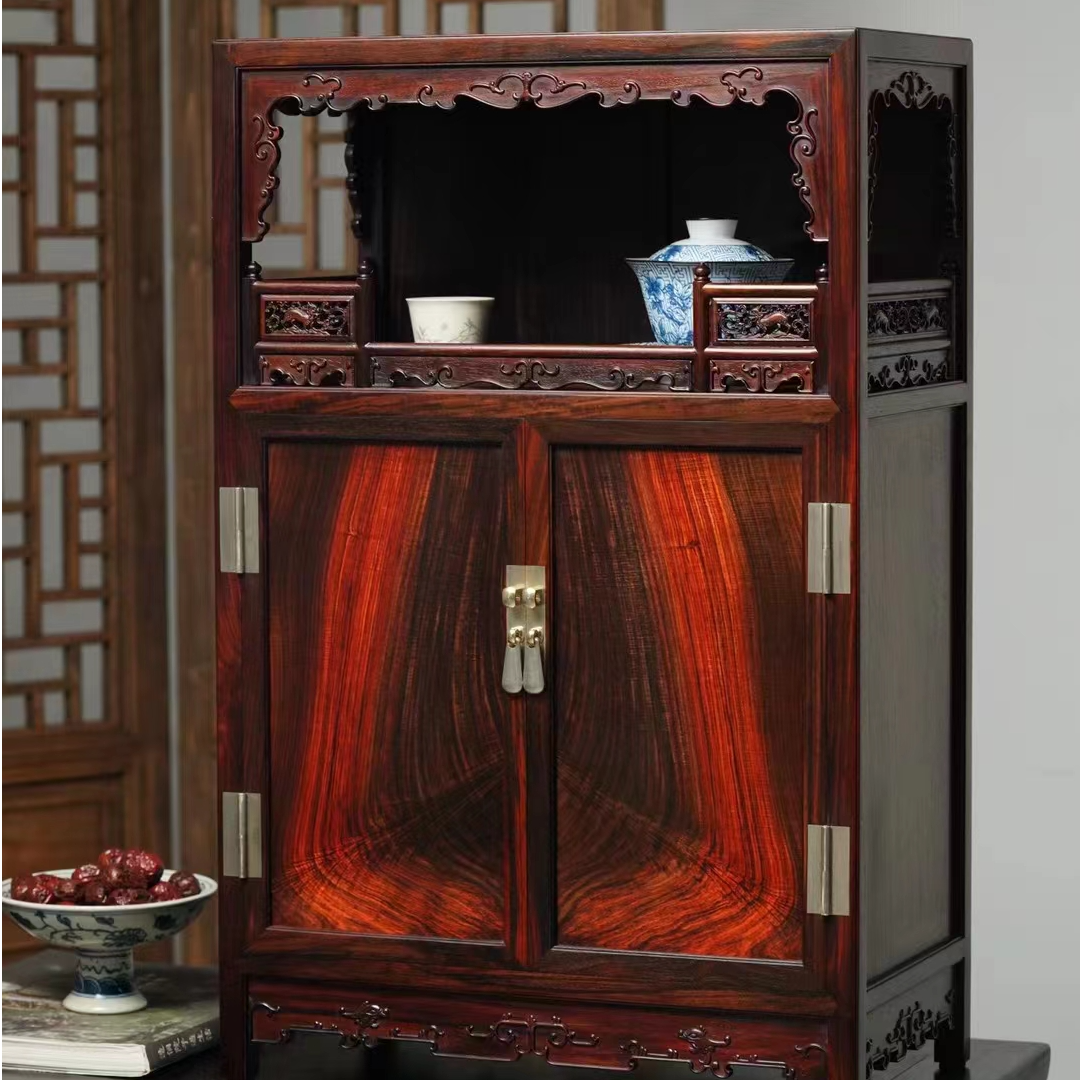 奢侈品老挝大红酸枝万历柜高端红木家具置物柜交趾黄檀茶室储物柜