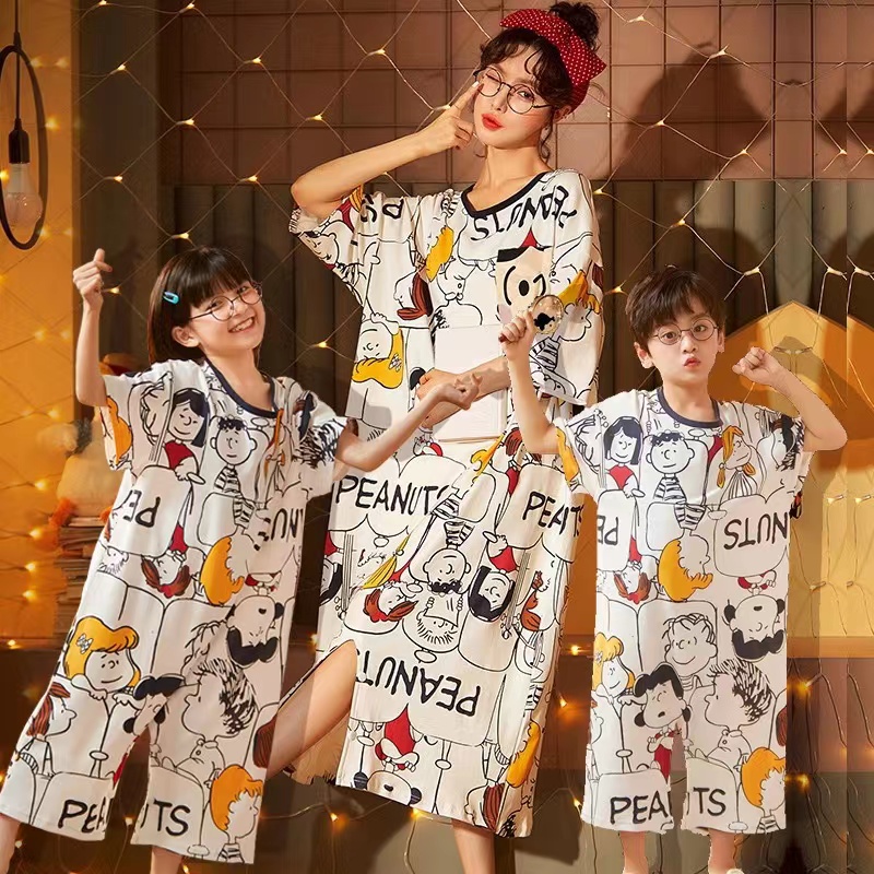 【亲子爆款连体衣】家居四季儿童宝妈宽松连体衣睡衣睡裙