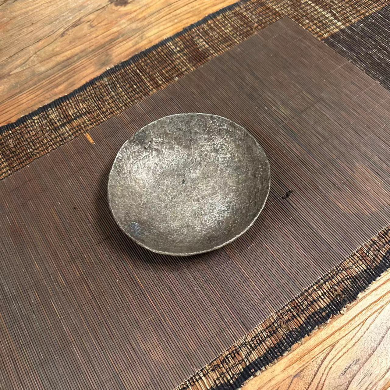 复古足锡纯手工圆形斗笠素碗隔热防烫