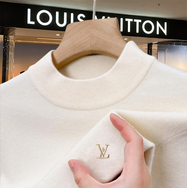 路易时尚【阿尔巴斯100%山羊绒】男士秋冬款加厚长袖保暖舒适羊绒衫