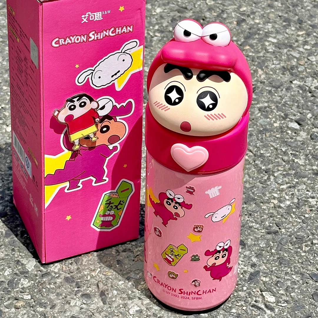 网红爆款2024最新款蜡笔小新水杯学生上学保温杯子男女可爱随行杯