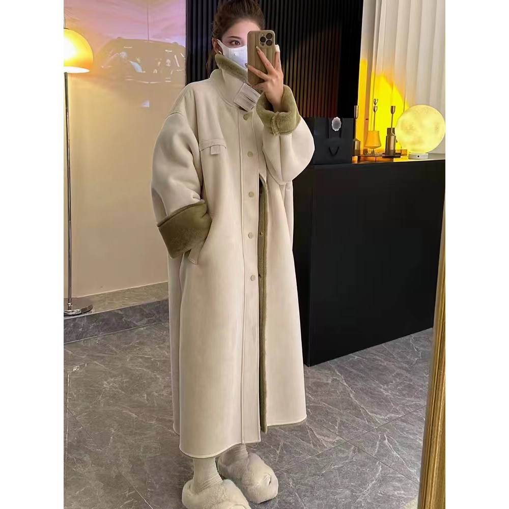 ZX9957外套女秋冬季新款加厚长款机车服