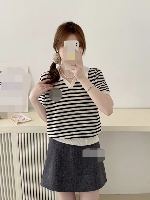 夏季条纹休闲针织衫集合链接