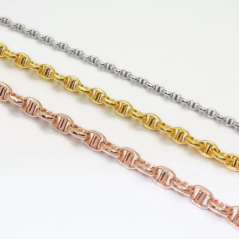 【欧美日字链】18K金意大利进口工艺个性项链轻奢气质锁骨链素链