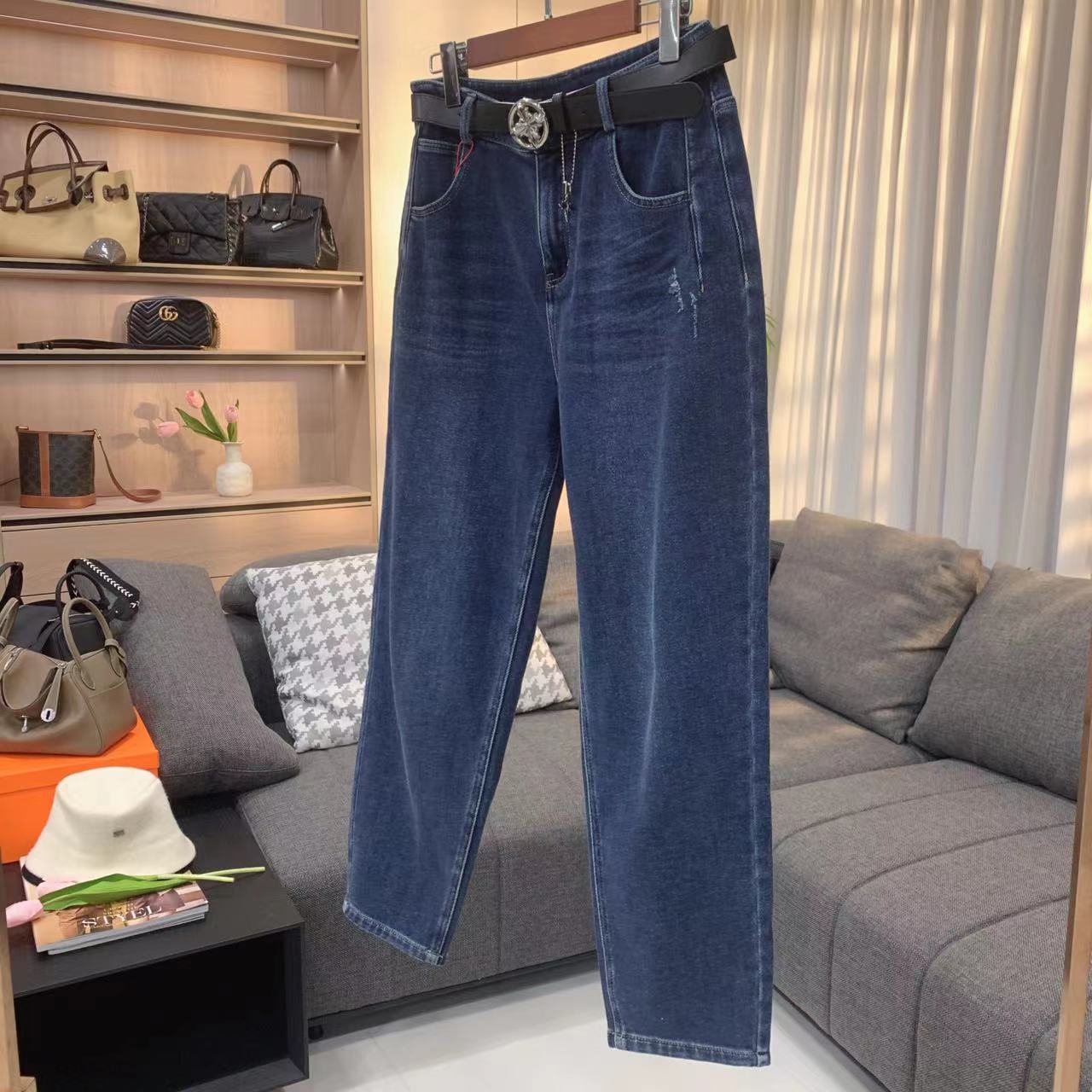 【美姐说】女式加厚牛仔裤30552