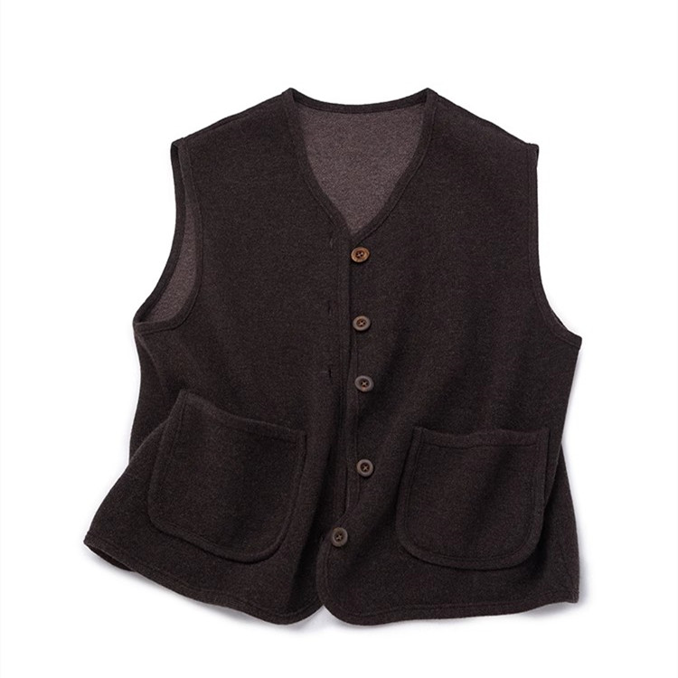 邮件马甲 气质双面叠穿针织背心 简约