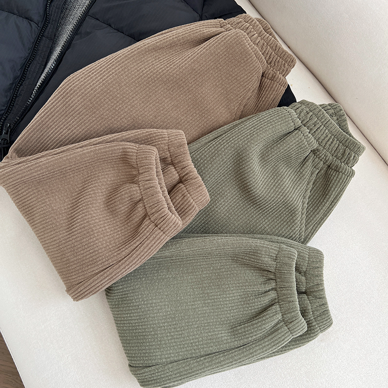 【福利】~爆米花加厚加绒防风休闲运动裤 男童女童冬装长裤