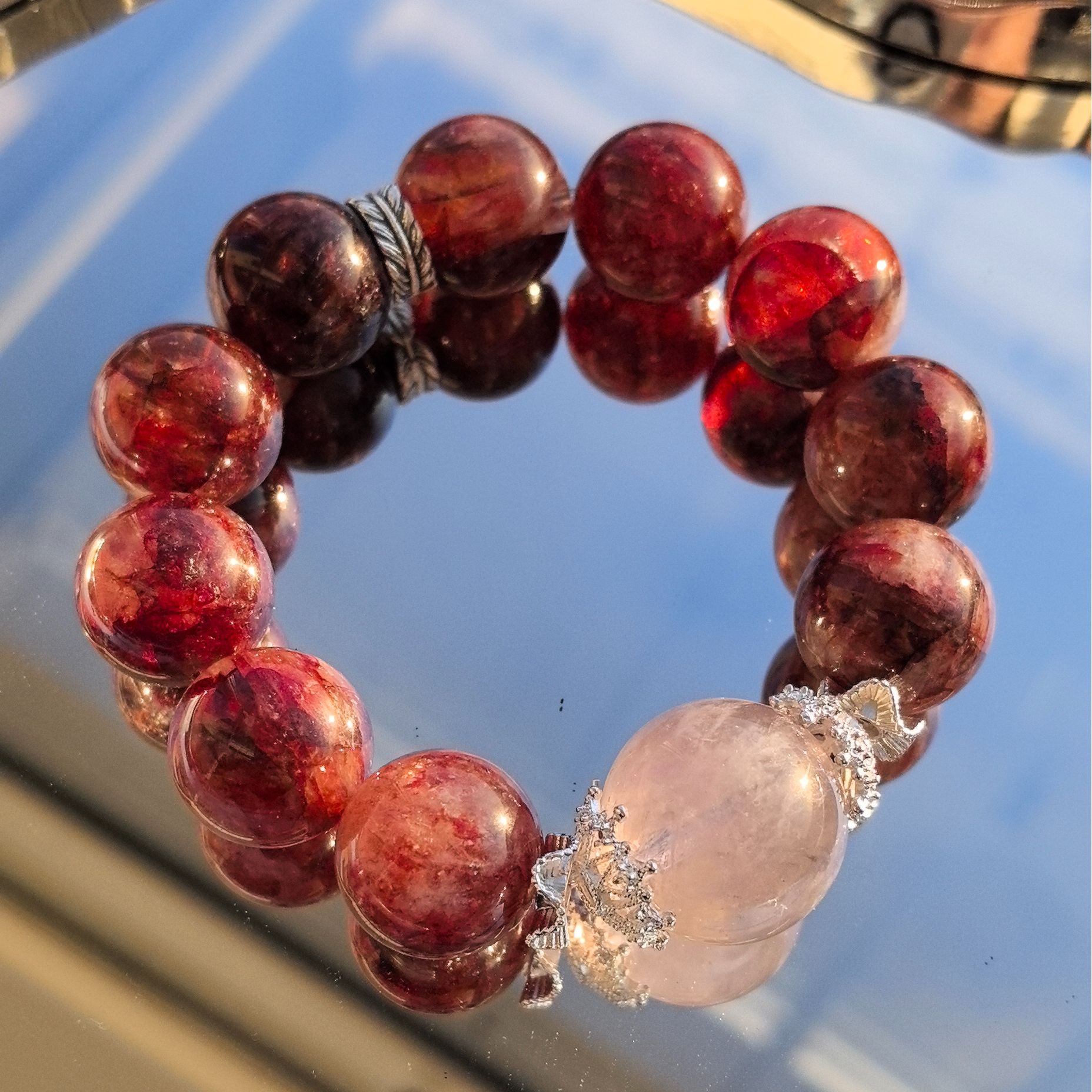 【悦己水晶】巴西牛血红浇花颗颗精选 完美主义者慎入