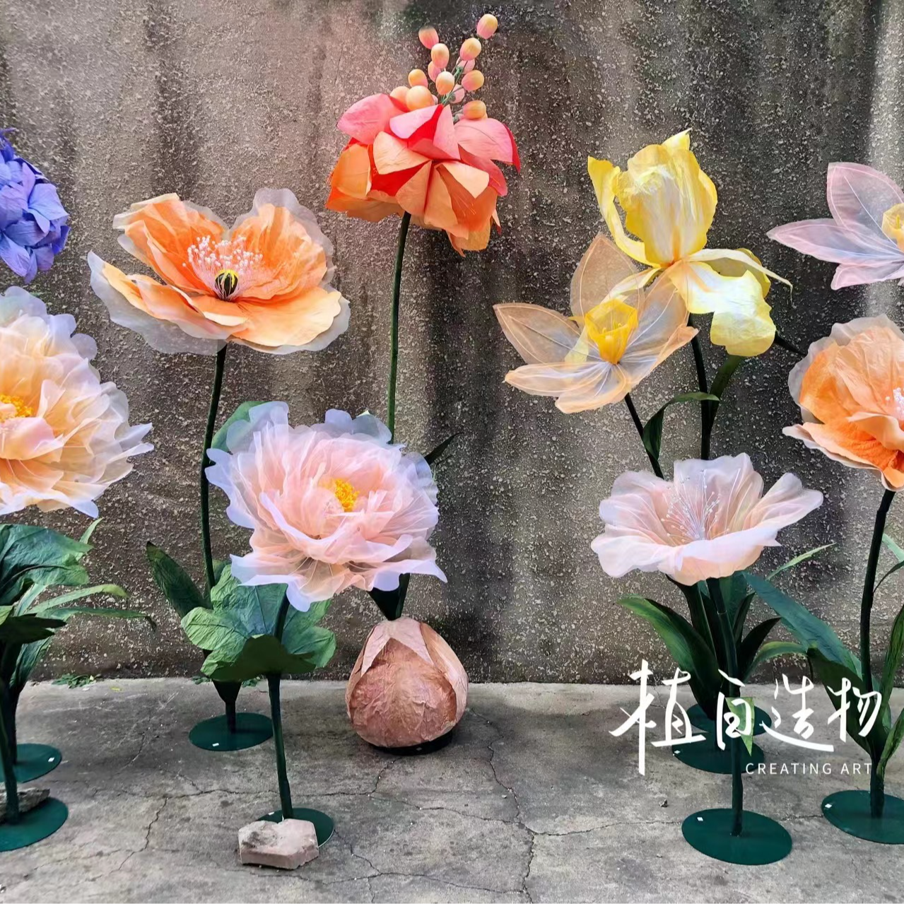 网红咖啡厅拍照打卡户外布置大型diy花