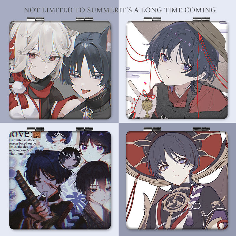 原神散兵流浪者随身小镜子便携化妆镜折叠学生手持补妆镜双面镜子