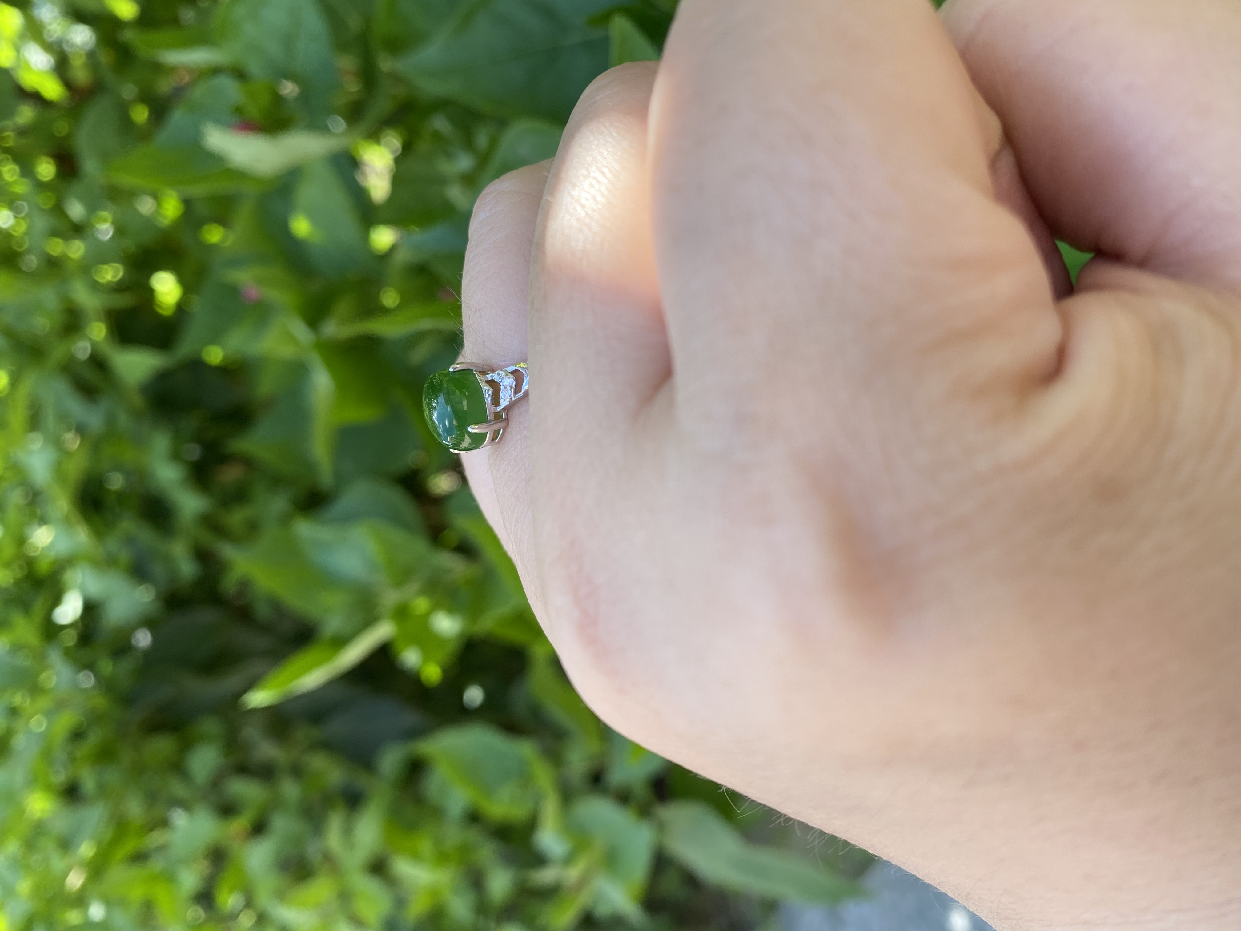 琮缘珠宝玉器纯天然和田碧玉戒指必须可调节时来运转