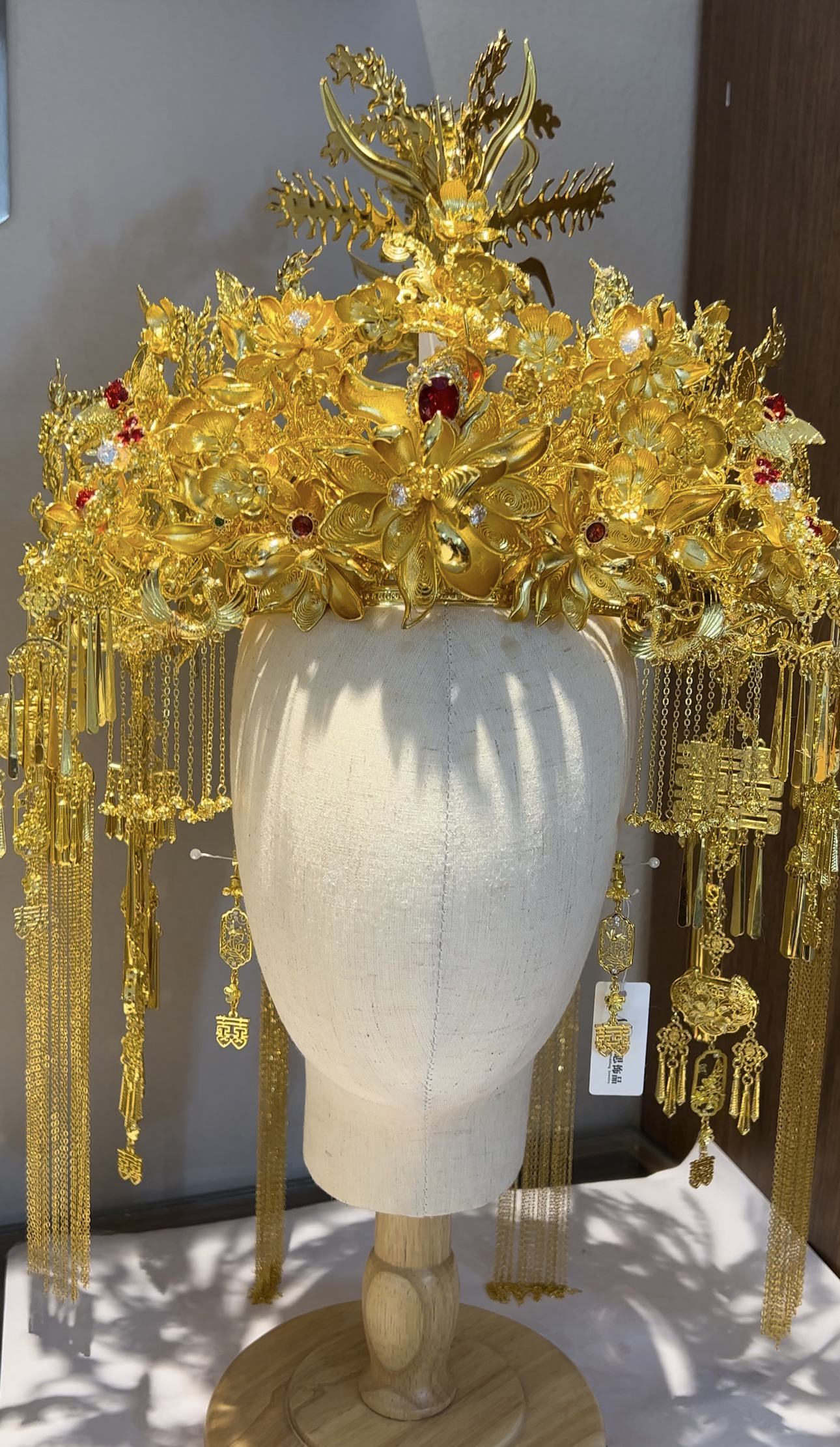 ETE重手工定制•金色中式凤冠新娘头饰