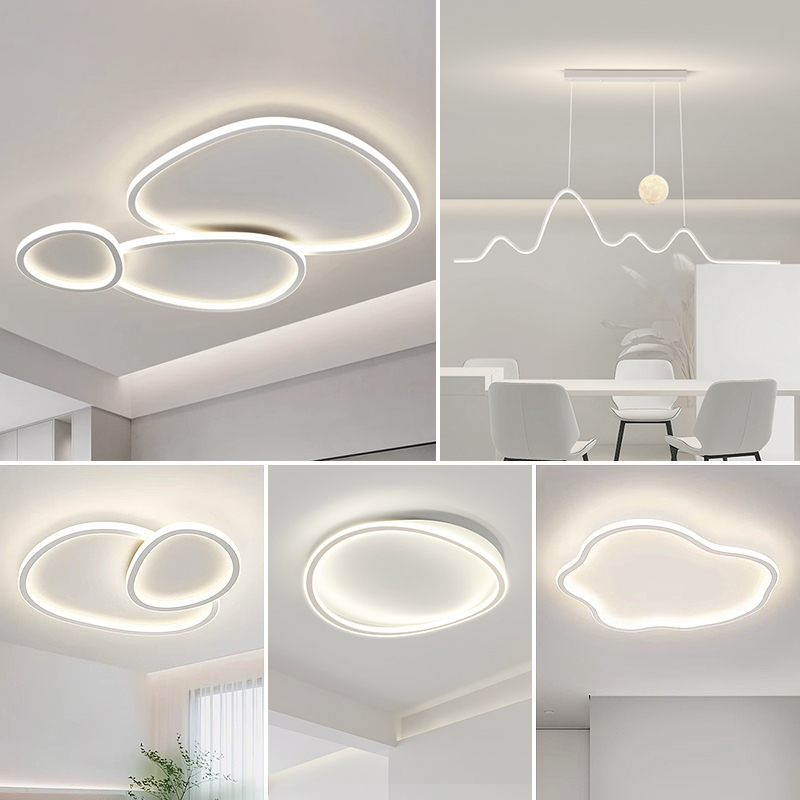 鹅卵石客厅主灯2023新款现代简约卧室极简吸顶灯广东中山全屋灯具