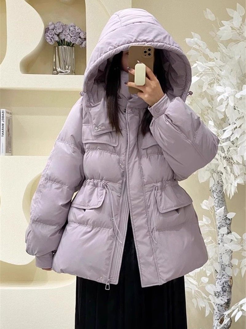 雅鹿新款羽绒服女中长款冬季2024新款韩版高级感连帽抽绳小个子面