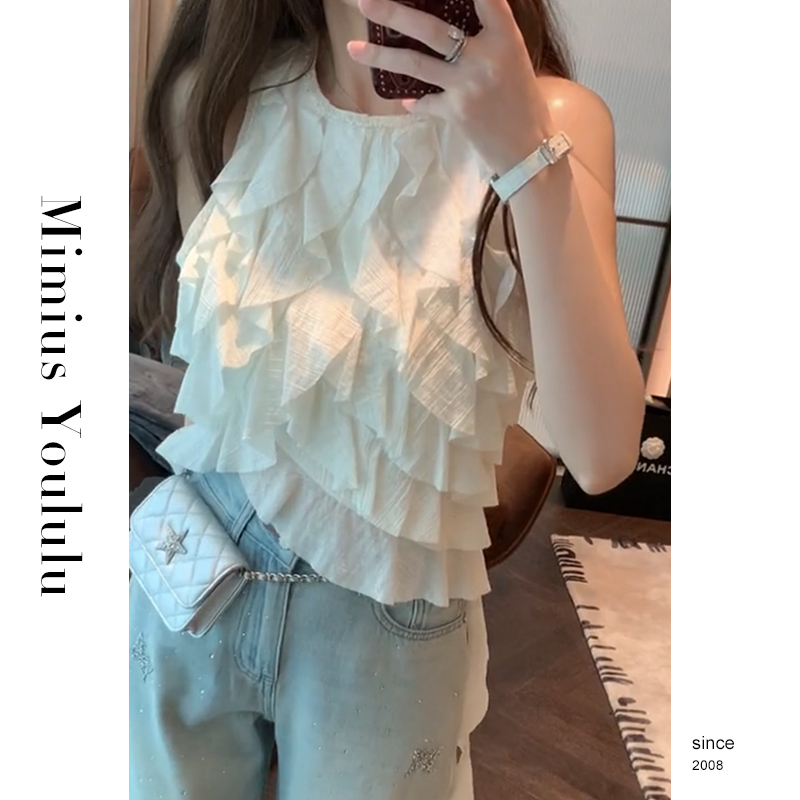 【mimius】橘子 设计感荷叶边背心+背心裙 汉服 F04237