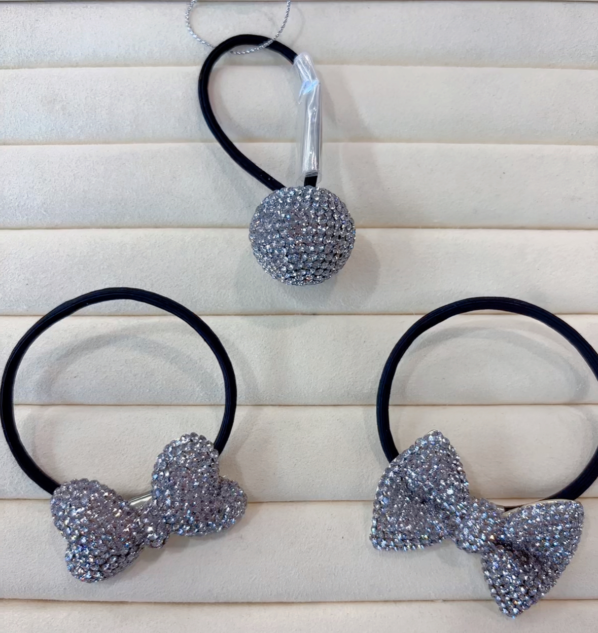 韩版蝴蝶结发绳女气质满钻头绳精致发圈