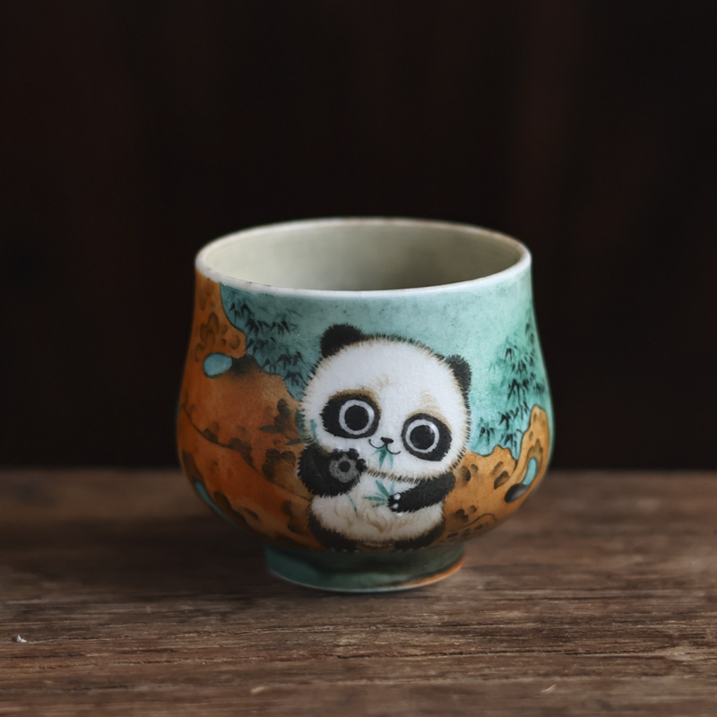 【九姐爱喝茶】熊猫腰鼓杯60ml（蕉白S0111）