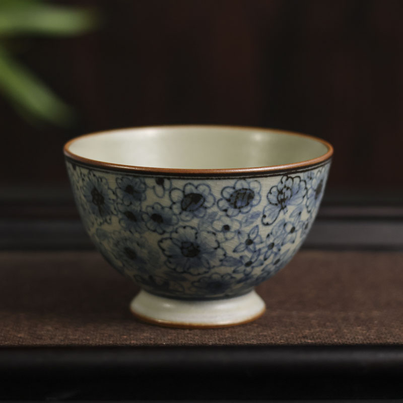 【小田甄陶】万花-朴云堂-高足杯(180ml)（朴杯0159）