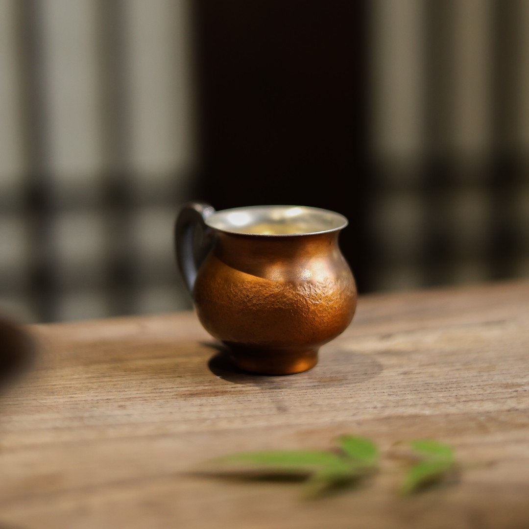 【小田甄陶】鱼缸-春喜铜-咖啡杯-110CC（春喜铜0310）