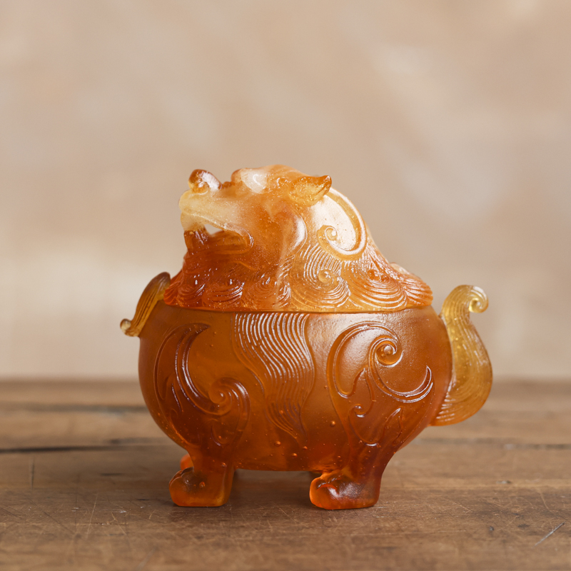 【小田甄陶】貔貅香炉小号（琉璃S0200）