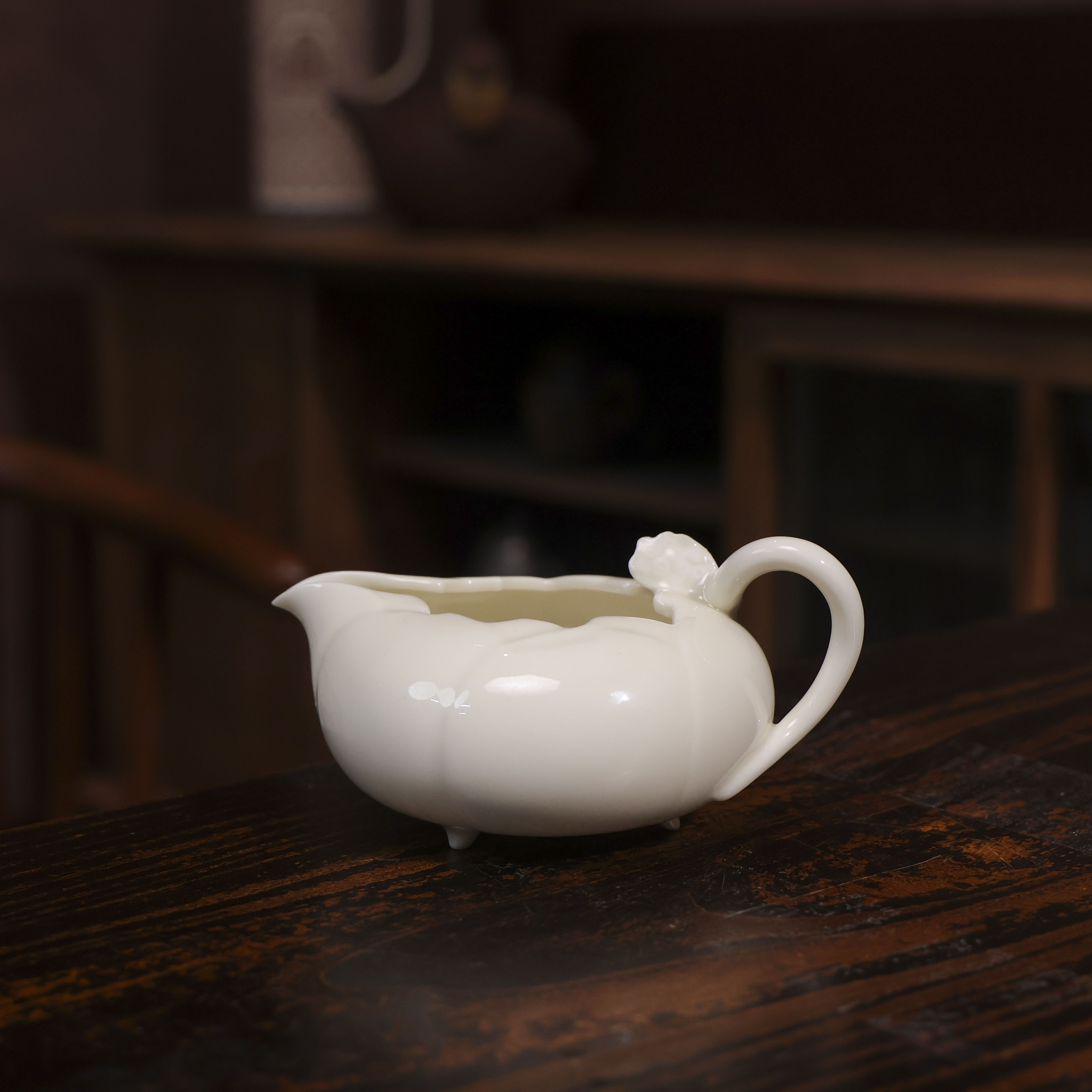 【小田甄陶】象牙白-灰念-忆莲公杯-150ml（灰念0345）