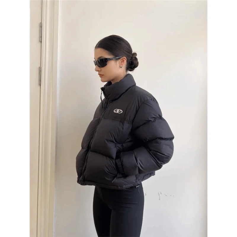 短款立领棉服女2025冬季新款高级感拼接小个子面包服加厚棉衣外套