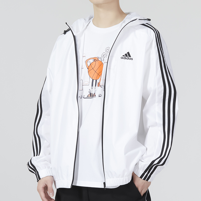【达人专属】阿迪达斯外套男新款运动服休闲连帽上衣夹克IB0386