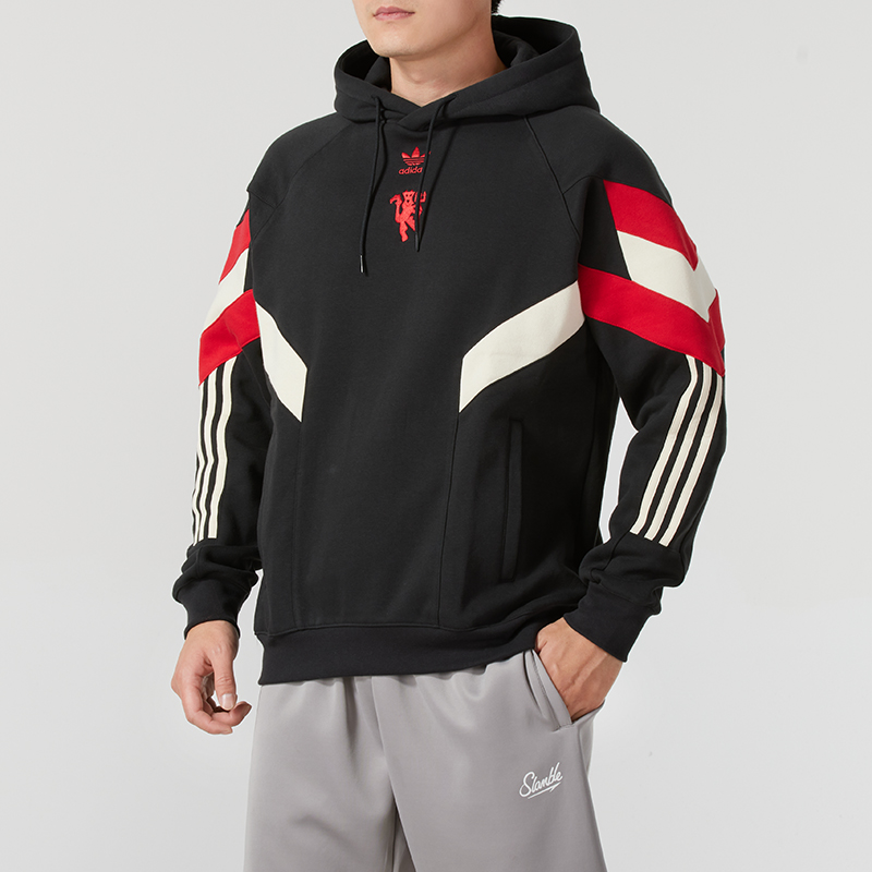 Adidas阿迪达斯连帽卫衣男装春季新款宽松休闲服长袖套头衫IS6521