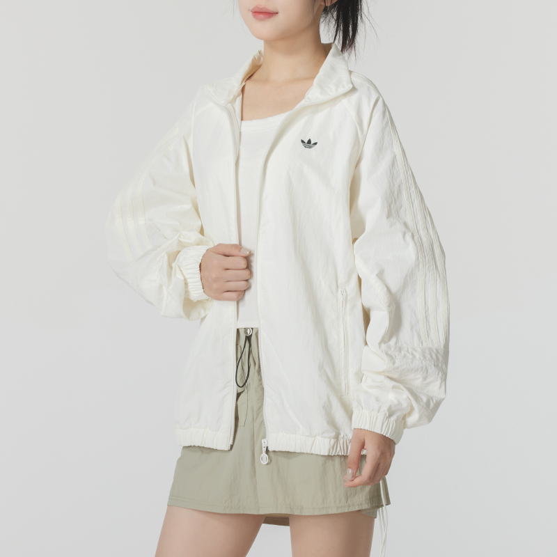 【达人专属】阿迪达斯三叶草梭织夹克女装新款宽松休闲外套JD6386