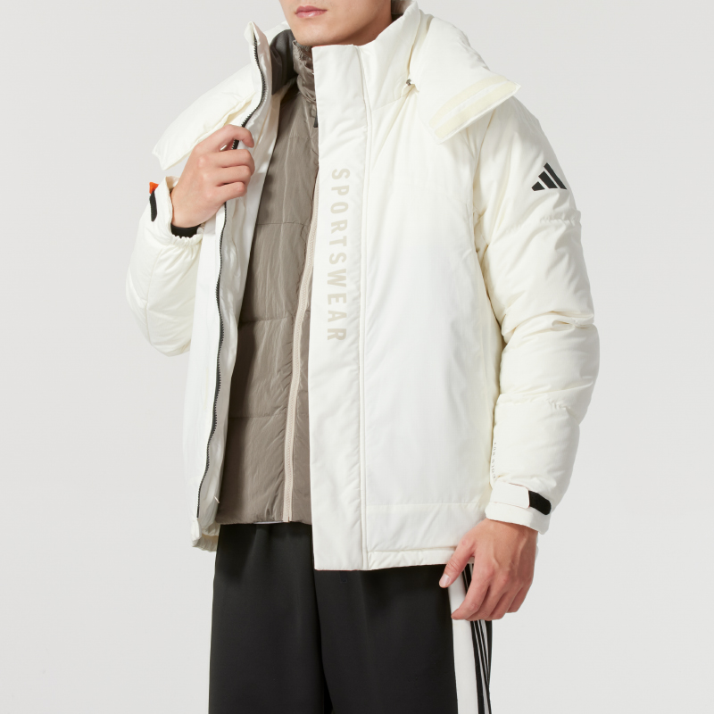 adidas阿迪达斯羽绒服男装2025春季新款保暖三合一运动夹克JM4613