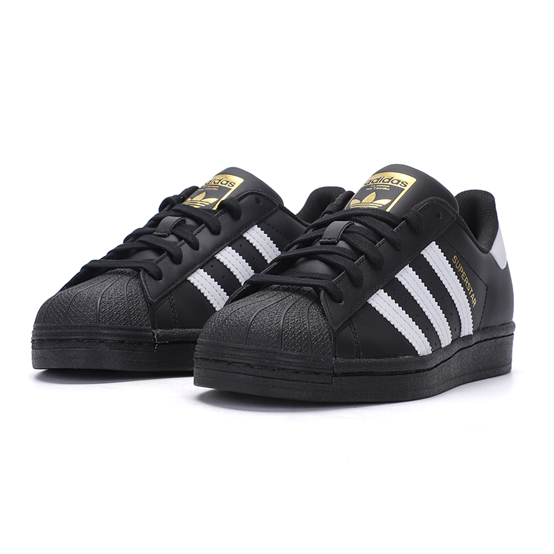 阿迪达斯板鞋三叶草情侣休闲鞋2025新款黑金标贝壳头运动鞋EG4959