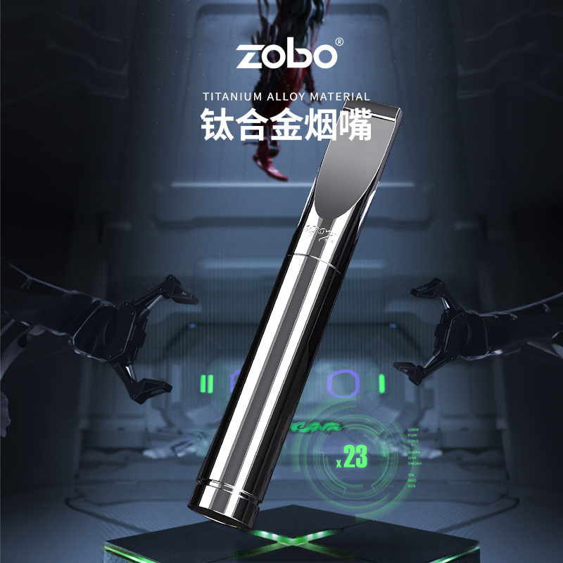 Zobo/正牌钛合金过滤器循环型可清洗粗中细三合一男士过滤烟嘴