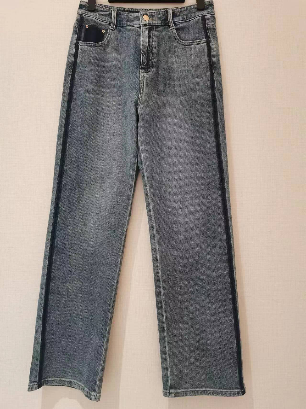 高斯雪岚【春季新品】窄版裤腿24160054休闲水洗百搭牛仔裤秋冬蓝色