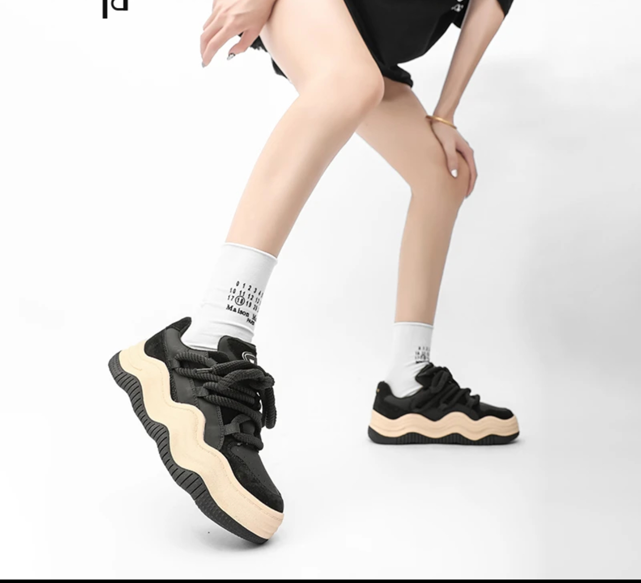 【喵喵】女2023冬季新款时尚百搭拼色增高休闲鞋86253