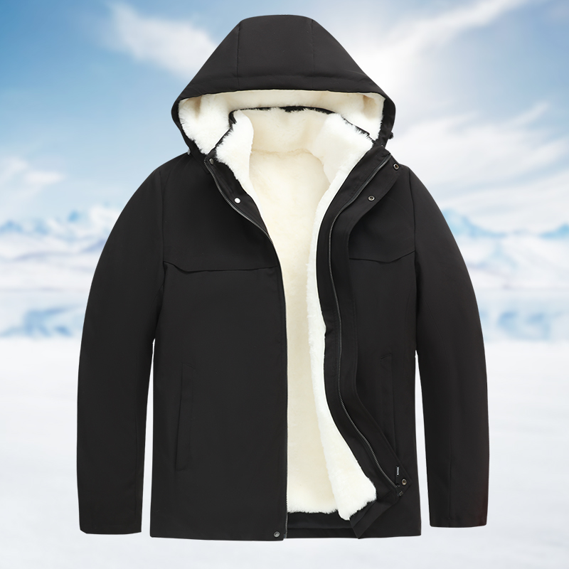 羊皮皮毛一体中老年爸爸款舒适保暖冬季派克服皮袄棉袄男士男款