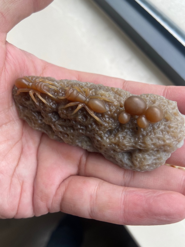 和田玉山料香擦摆件