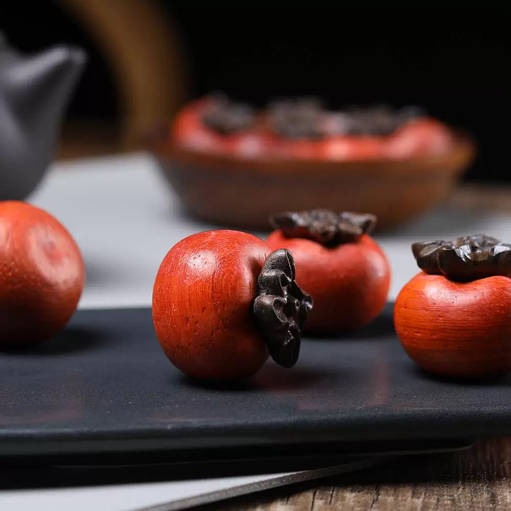 森活林花梨木（小）《柿柿如意》创意精致摆件